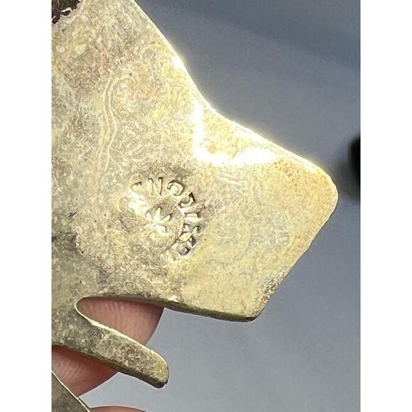 Vintage Mexican Silver Butterfly Brooch Abalone Shell Inlay Stained Glass Look - Picture 13 of 16